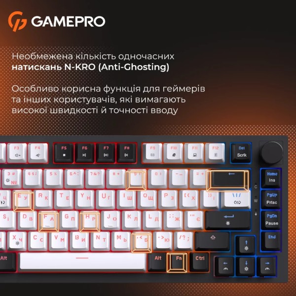 Фото - Клавиатура проводная игровая GamePro MK160 V2 Warden QLAB Sakura Black (MK160-V2-B-QS)