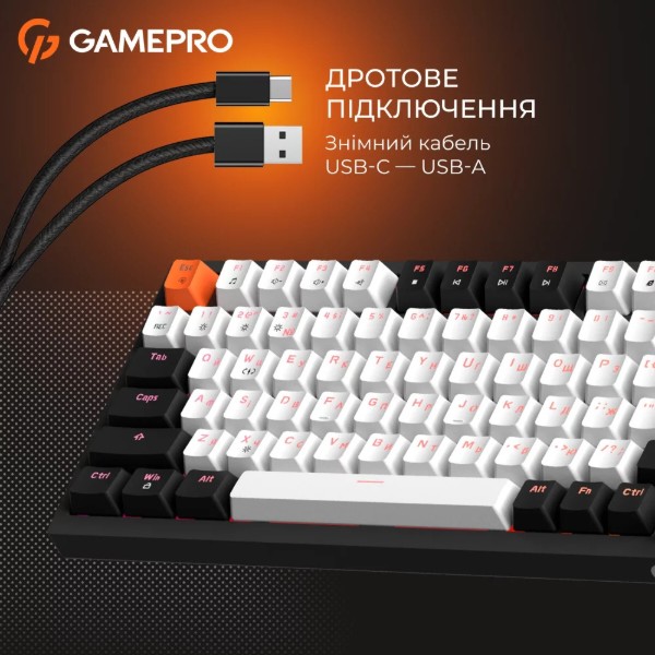 Фото - Клавиатура проводная игровая GamePro MK160 V2 Warden QLAB Sakura Black (MK160-V2-B-QS)
