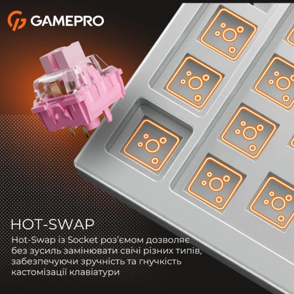 Фото - Клавиатура проводная игровая GamePro MK160 V2 Warden QLAB Sakura White (MK160-V2-BL-QS)