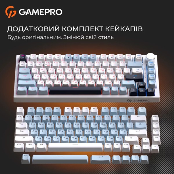 Фото - Клавиатура проводная игровая GamePro MK160 V2 Warden QLAB Sakura White (MK160-V2-BL-QS)