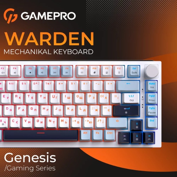 Фото - Клавиатура проводная игровая GamePro MK160 V2 Warden QLAB Sakura White (MK160-V2-BL-QS)
