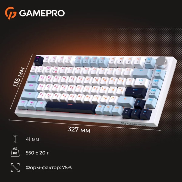Фото - Клавиатура проводная игровая GamePro MK160 V2 Warden QLAB Sakura White (MK160-V2-BL-QS)