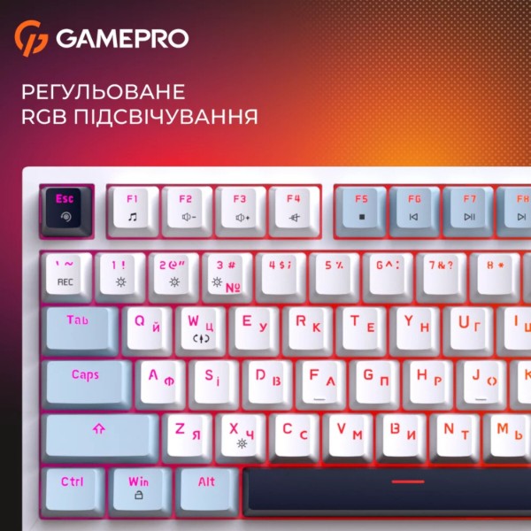 Фото - Клавиатура проводная игровая GamePro MK160 V2 Warden QLAB Sakura White (MK160-V2-BL-QS)