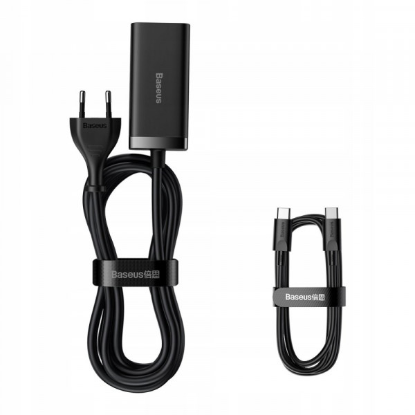 Фото - Мережевий зарядний пристрій Baseus GaN3 Pro Desktop Fast Charger 2U+2C 100W EU Black (CCGP000101)
