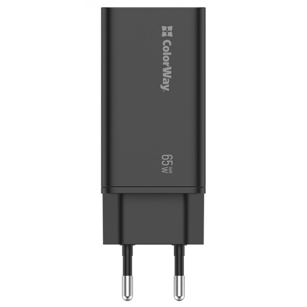 Фото - Сетевое зарядное устройство Colorway GaN3 Pro Power Delivery 2USB Type-C PDx3A;1USBx3A Black (CW-CHS039PD-BK)