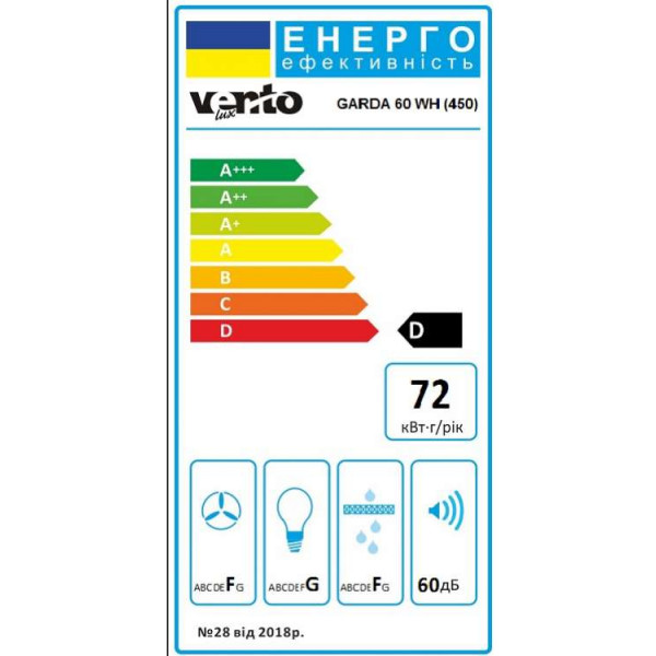 Фото - Вытяжка встраиваемая Ventolux GARDA 60 WH (450)