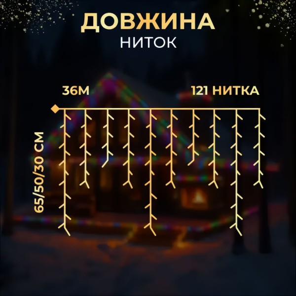 Фото - Гирлянда бахрома GarlandoPro 600 LED 36 м (36MWML)