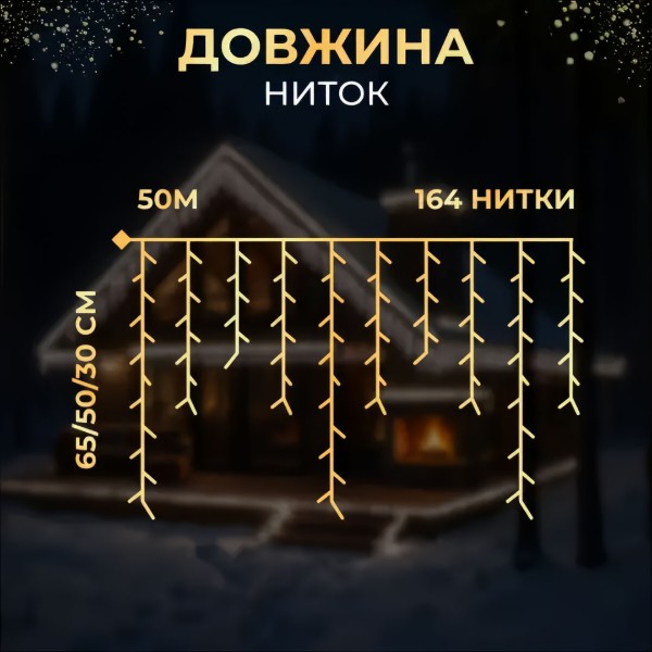Фото - Гірлянда бахрома GarlandoPro 840 LED 50 м (50MWW)