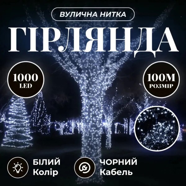 Фото - Гірлянда лінійна GarlandoPro 1000 LED 100 м (CF1000L100MBW)