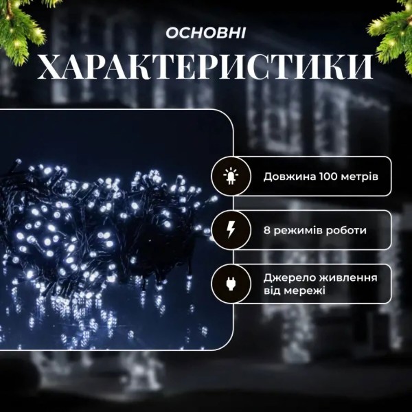 Фото - Гірлянда лінійна GarlandoPro 1000 LED 100 м (CF1000L100MBW)