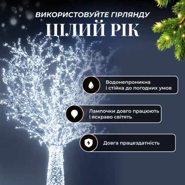 Фото - Гірлянда лінійна GarlandoPro 1000 LED 100 м (CF1000L100MBW)