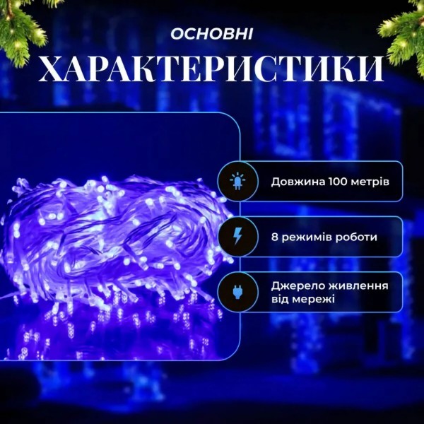 Фото - Гірлянда лінійна GarlandoPro 1000 LED 100 м (CF1000L100MWBL)