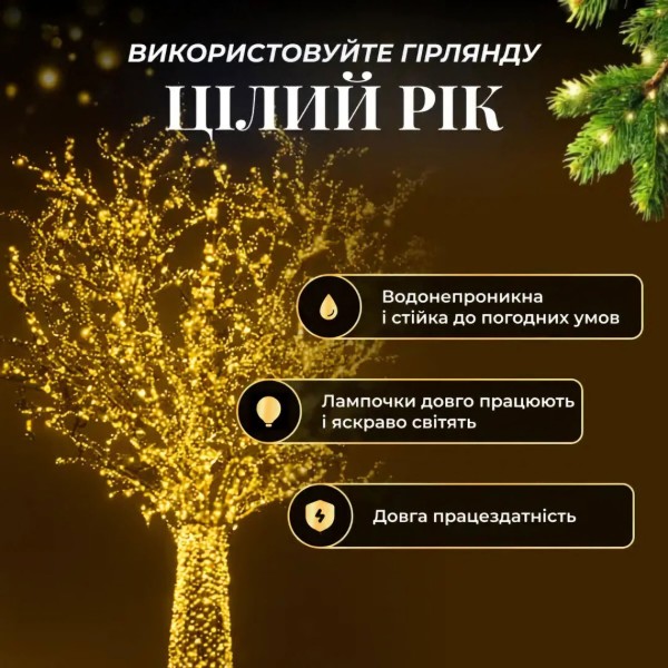 Фото - Гірлянда лінійна GarlandoPro 1000 LED 100 м (CF1000L100MWY)