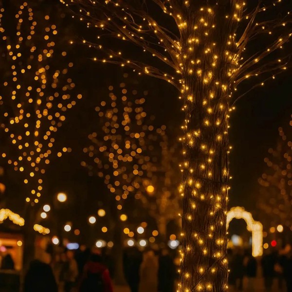 Фото - Гірлянда лінійна GarlandoPro Нитка вулична 300 LED 30 м чорна нитка жовтий (CF300L30MBY)