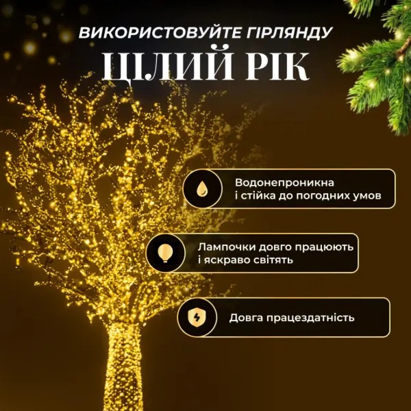 Фото - Гірлянда лінійна GarlandoPro 500 LED 50 м (CF500L50MBY)