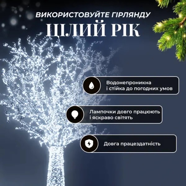 Фото - Гірлянда лінійна GarlandoPro 500 LED 50 м (CF500L50MWW)