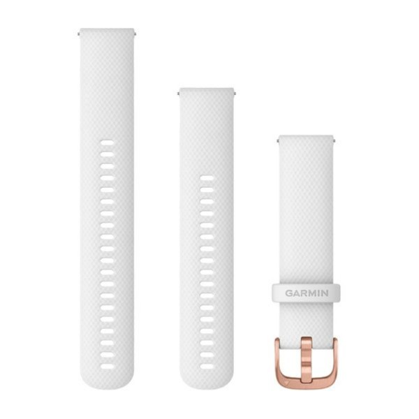 Фото - Ремінець для смарт-годинника Garmin vivomove, Style, 20mm, Silicone, Rose Gold, White Bands (010-12924-10)