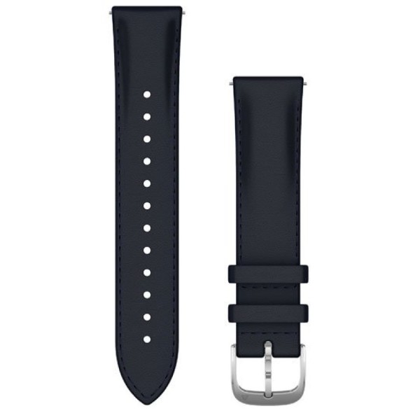 Фото - Ремінець для смарт-годинника Garmin vivomove, Luxe, 20mm, Leather, Silver, Navy Leather Band (010-12924-20)