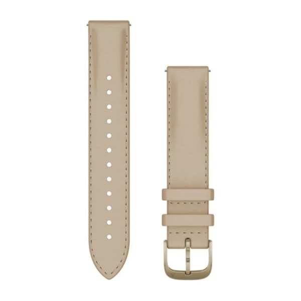 Фото - Ремінець для смарт-годинника Garmin 18mm Band, Light Sand Leather + Cream Gold (010-12932-60)