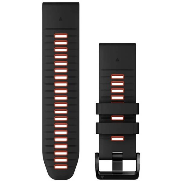 Фото - Ремінець для смарт-годинника Garmin epixPRO (g2), 26mm QuickFit  Blk/Fl Red Silcn Band (010-13281-06)