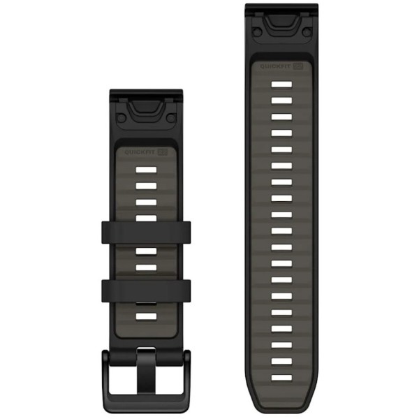 Фото - Ремінець для смарт-годинника Garmin fenix 8, 22mm, QF Blk/Pebble Gry Silicone Band (010-13392-00)