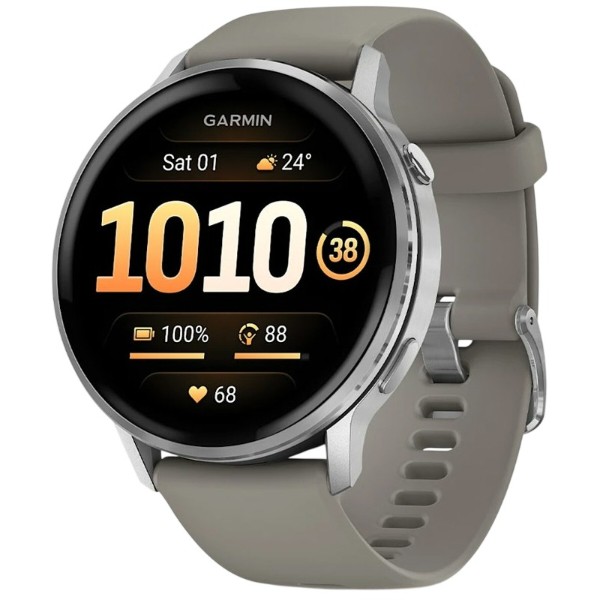 Фото - Смарт-годинник Garmin Venu 4 45mm Silver with Siliver Gray Silicone (010-03014-41)