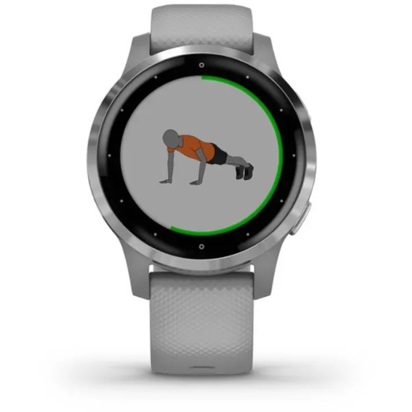 Фото - Смарт-часы Garmin Vivoactive 4S Powder Gray Case with Silver Hardware, Gray Silicone Band (Восстановленный, Хорошее состояние)