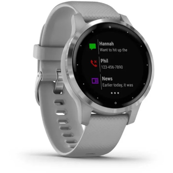 Фото - Смарт-часы Garmin Vivoactive 4S Powder Gray Case with Silver Hardware, Gray Silicone Band (Восстановленный, Хорошее состояние)