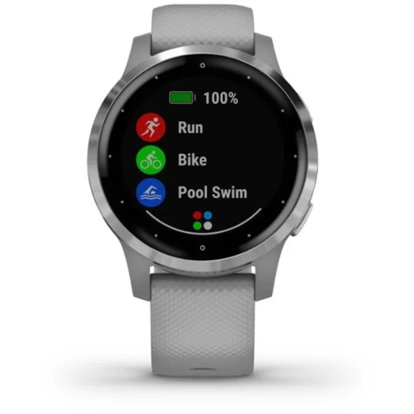 Фото - Смарт-часы Garmin Vivoactive 4S Powder Gray Case with Silver Hardware, Gray Silicone Band (Восстановленный, Хорошее состояние)