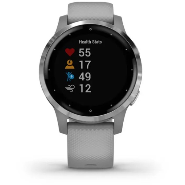 Фото - Смарт-часы Garmin Vivoactive 4S Powder Gray Case with Silver Hardware, Gray Silicone Band (Восстановленный, Хорошее состояние)