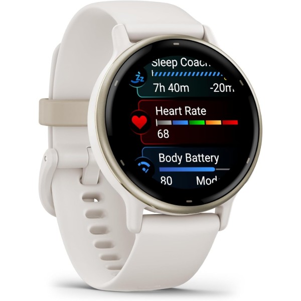 Фото - Смарт-часы Garmin Vivoactive 5 Cream Gold Aluminum Bezel with Ivory Case and Silicone Band (010-02862-5B)