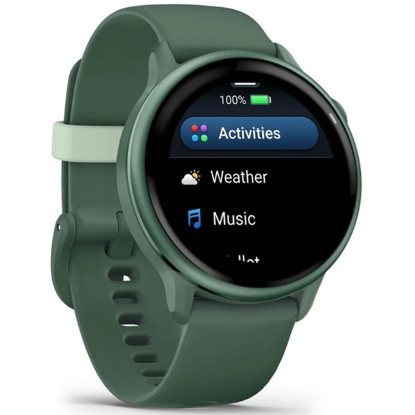 Фото - Смарт-часы Garmin Vivoactive 6 Metallic Jasper Green with Jasper Green Silicone Band (010-02985-42)