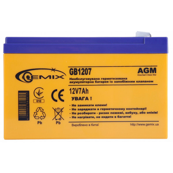 Фото - Акумулятор для ДБЖ Gemix 12V 7AH (GB1207) AGM