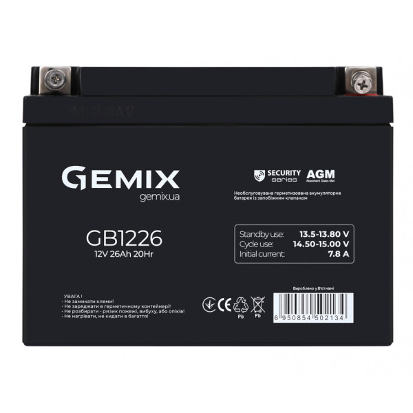 Фото - Аккумулятор для ИБП Gemix GB1226