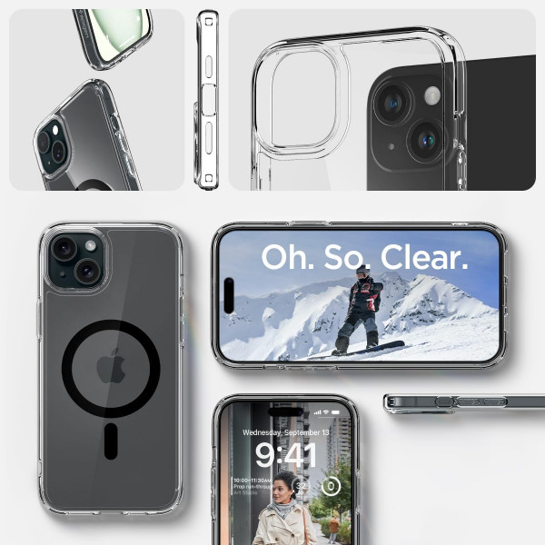 Фото - Чохол для смартфону Spigen for Apple iPhone 15 Plus Ultra Hybrid MagFit, Black (ACS06661)