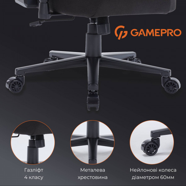 Фото - Кресло для геймеров GamePro FGC750B Size L Fabric Black