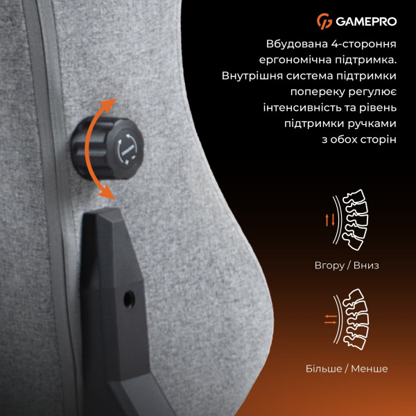 Фото - Крісло для геймерів GamePro GC775G Grey