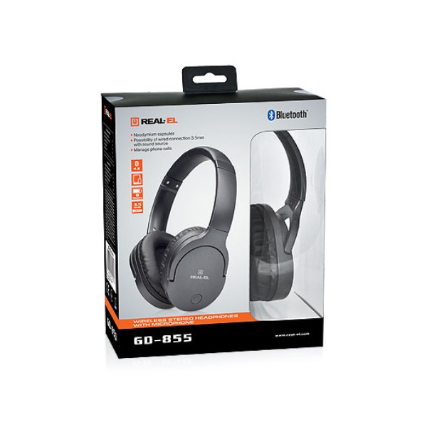 Фото - Наушники полноразмерные беспроводные REAL-EL GD-855 Black