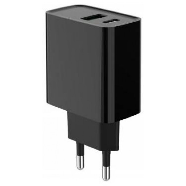 Фото - Мережевий зарядний пристрій Gembird USB-A + 1 Type-C PD20Вт + QC3.0 18Вт (TA-UC-PDQC20-01-BK)