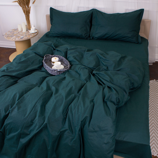 Фото - Комплект постільної білизни MirSon Poplin Line 091 Emerald 200 x 220 см (2200006279556)