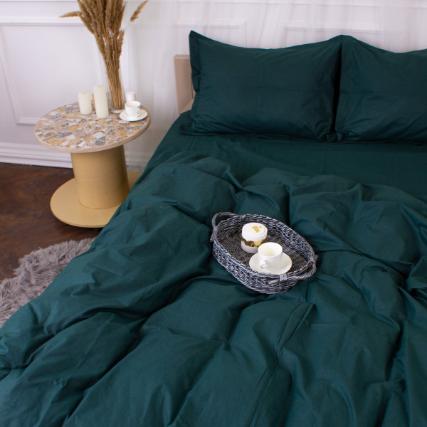 Фото - Комплект постільної білизни MirSon Poplin Line 091 Emerald 200 x 220 см (2200006279556)