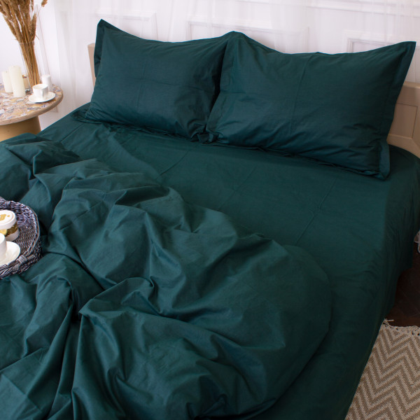 Фото - Комплект постільної білизни MirSon Poplin Line 091 Emerald 200 x 220 см (2200006279556)