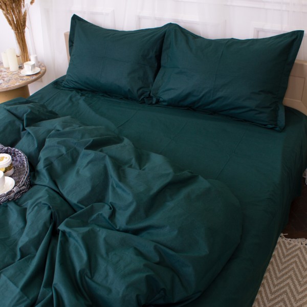 Фото - Комплект постельного белья MirSon Poplin Line 091 Emerald 220 x 240 см (2200006279570)