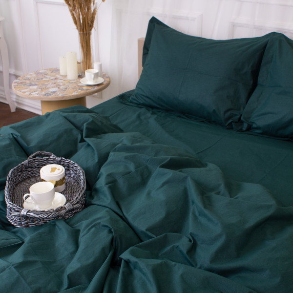 Фото - Комплект постільної білизни MirSon Poplin Line 091 Emerald 200 x 220 см (2200006279556)