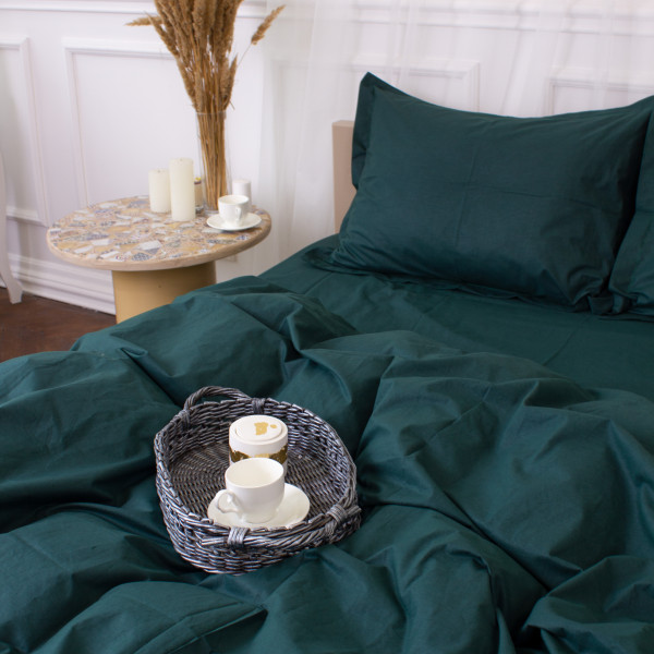 Фото - Комплект постільної білизни MirSon Poplin Line 091 Emerald 200 x 220 см (2200006279556)