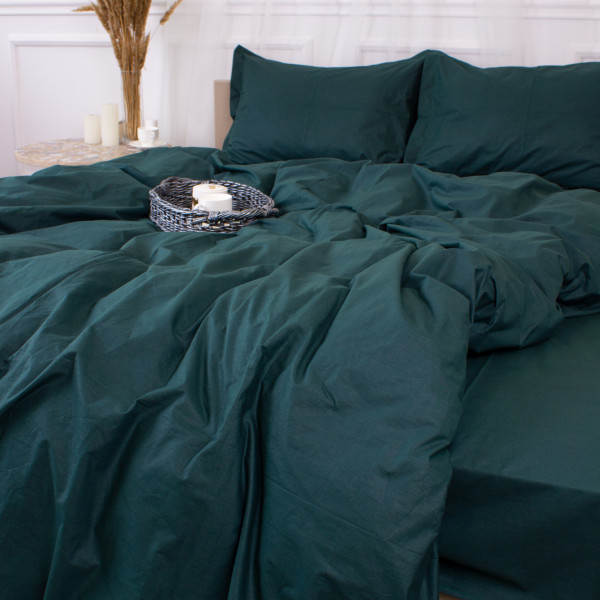 Фото - Комплект постільної білизни MirSon Poplin Line 091 Emerald 2 x 143 x 210 см (2200006279563)