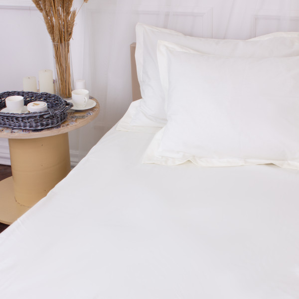 Фото - Комплект постільної білизни MirSon Poplin Line 002 Milky White 2 x 143 x 210 см (2200006277811)