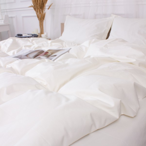 Фото - Комплект постільної білизни MirSon Poplin Line 002 Milky White 2 x 160 x 220 см (2200006277835)