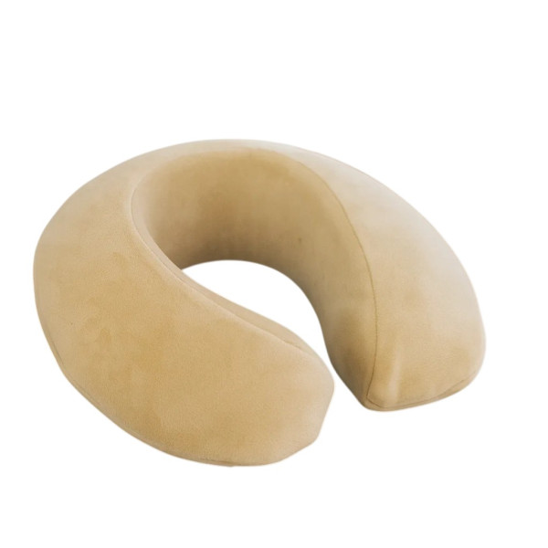Фото - Подушка дорожная MirSon №8722 Velvet Line 28-0004 Cream Пена Memory Антиаллергенная 30x37х10 см (2200006348078)