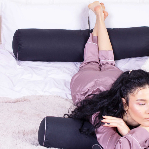 Фото - Подушка валик MirSon №8384 Naturale Line 16-9000 Black Stone Tencel 100х16 см (2200006252931)